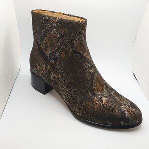 Vionic Kamryn Ankle Bootie pewter Boa Nubuck leather boot Women's 6M shoe